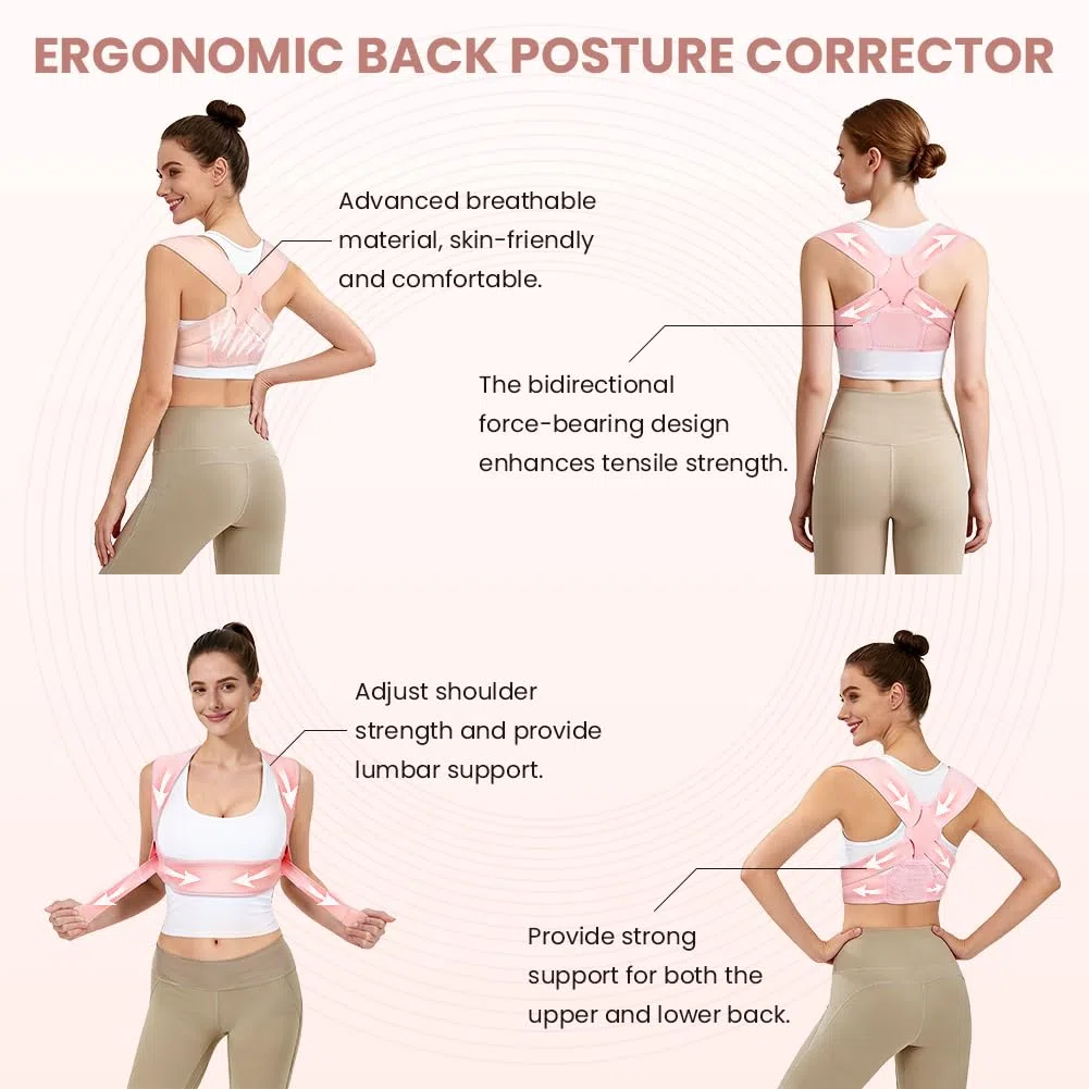 Correttore Postura, Fascia Posturale Spalle e Schiena Traspirante Regolabile, Fascia Lombare Busto Supporto Uomo Donna, Sollievo dal Dolore alla schiena e alla Cervicale (S/M