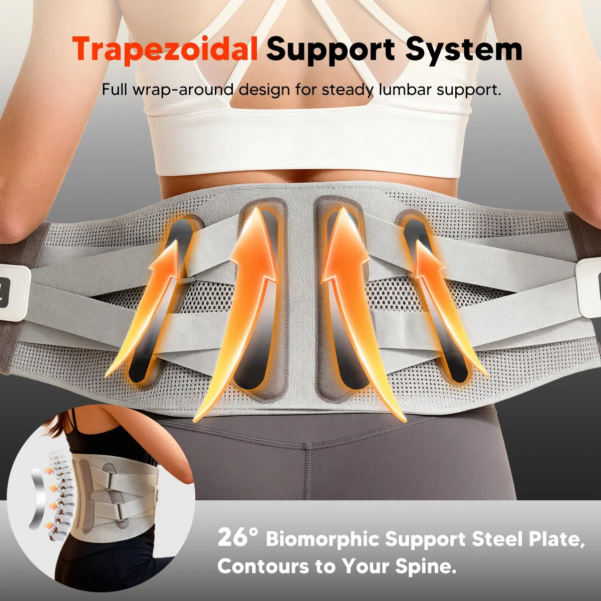 arboleaf Fascia Lombare Supporto con Riscaldante & Stecche Rimovibili, Busto Ortopedico Lombare, Fascia Elastica Lombare per Uomo e Donna, Supporto Ergonomico, Confortevole e Traspirante - XL