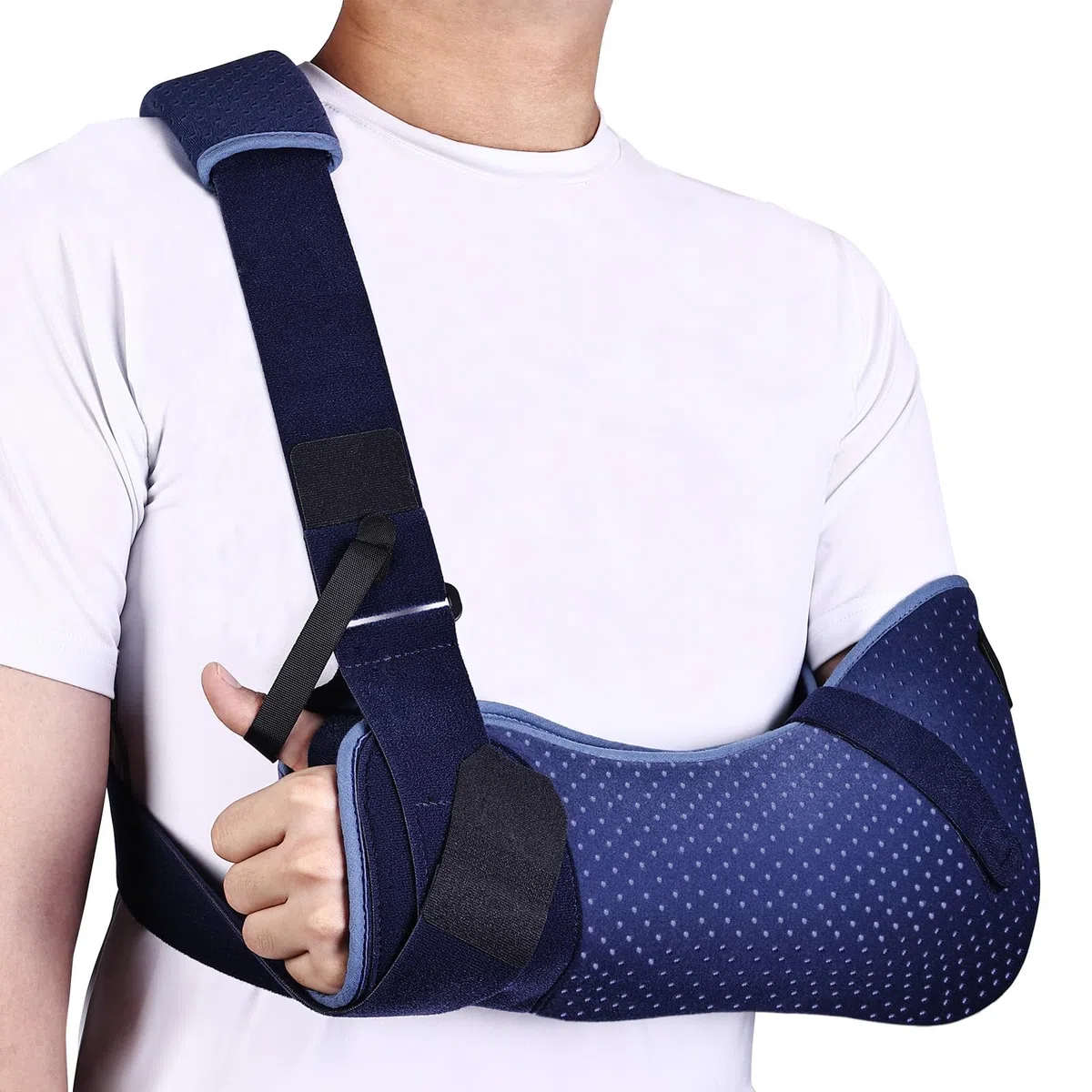 Fascia Braccio Lesioni alla Spalla, Supporto Spalla con Cinturino in Vita per Lesioni alla Cuffia dei Rotatori, Mano, Polso(Versione Comfort, Sinistra, M, 73-104CM)