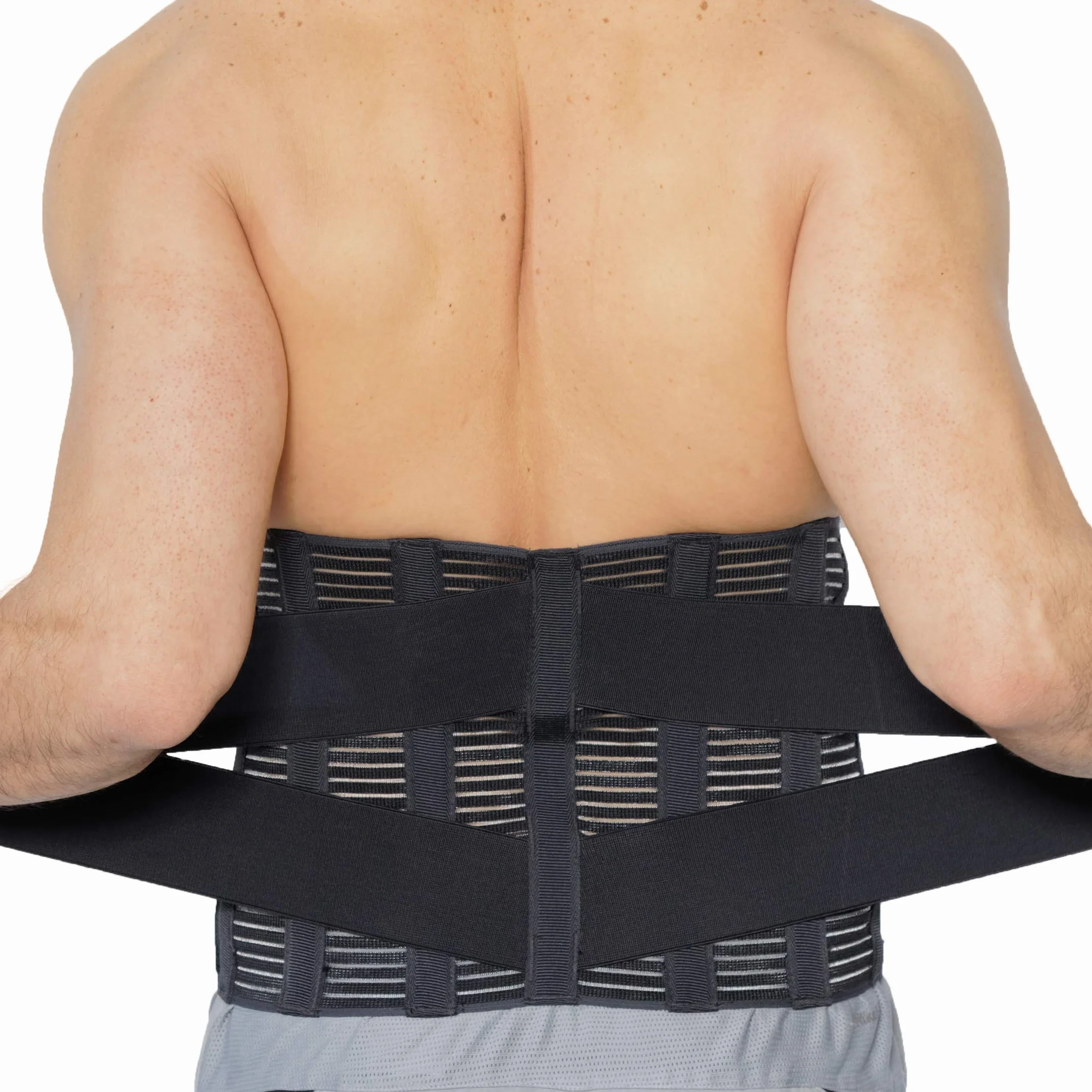 NEOtech Care - Fascia lombare per la schiena - compressione regolabile - traspirante - per postura, sollevamento pesi (beige, M)