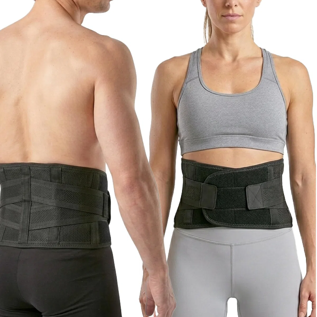 Fascia Lombare Supporto Schiena - Taglia XL (85-110 cm) - Fascia Elastica, Regolabile e Ortopedica per Schiena - Corsetto Posturale con Stecche per Il Mal di Schiena Uomo e Donna