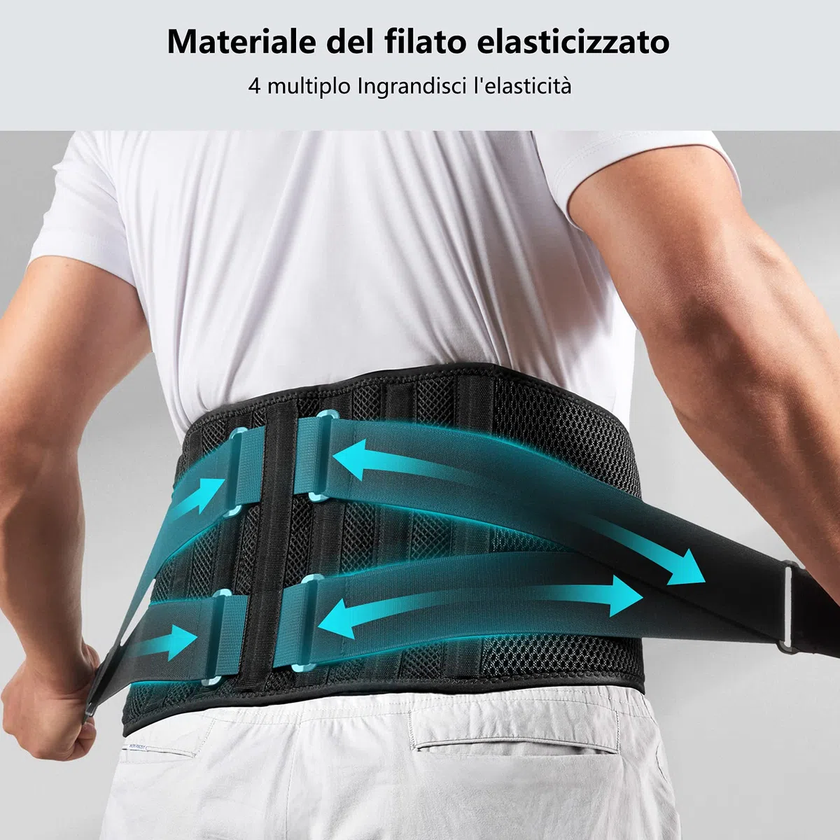 FREETOO Fascia Lombare Supporto Schiena,Regolazione della Fascia Schiena Con 7 Stays,Allevia il Dolore Dlla Vita Fascia Lombare Posturale,Supporto Lombare Per La Scoliosi Sciatica,M(Vita 90-110 CM)