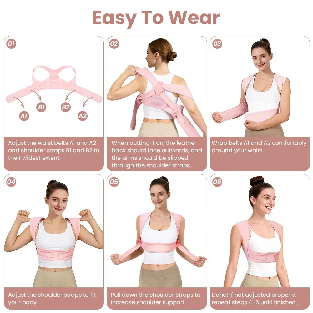 Correttore Postura, Fascia Posturale Spalle e Schiena Traspirante Regolabile, Fascia Lombare Busto Supporto Uomo Donna, Sollievo dal Dolore alla schiena e alla Cervicale (S/M