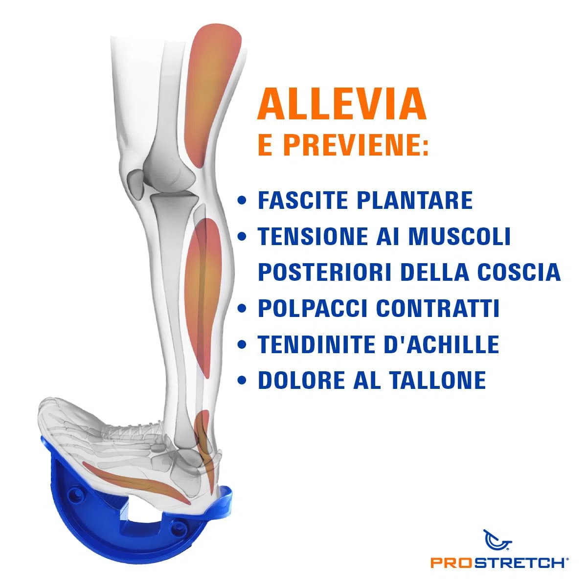 ProStretch – Attrezzo per Lo Stretching Original per Polpacci e Piedi – Allevia la Fascite Plantare, Tendinite del Tendine d’Achille – Poggiapiedi Ergonomico – Fabbricato negli USA