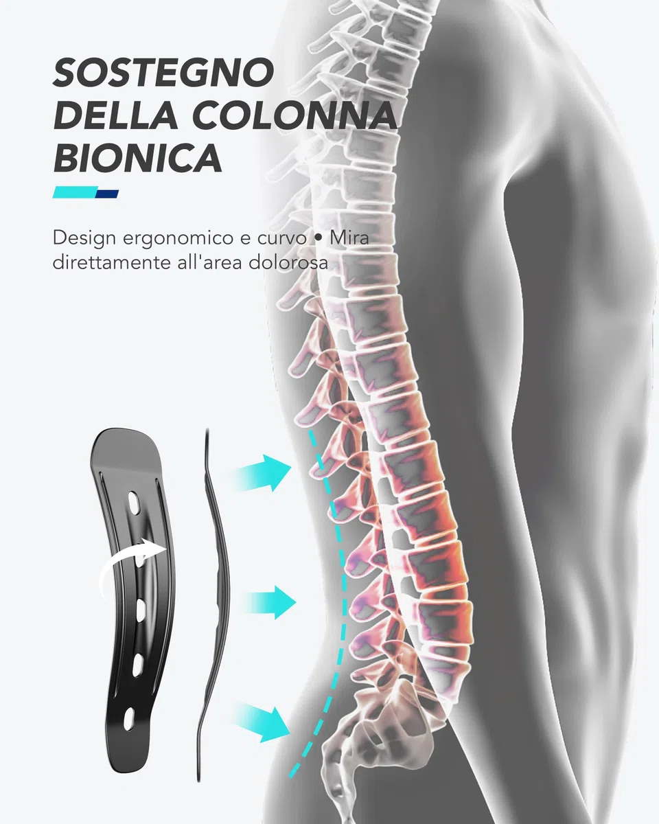 Fitomo Fascia Lombare Supporto Schiena con Supporto Ergonomico e Stecche in Fibra di Carbonio, Tessuto a Rete Ultra Fine, Fascia Elastica Lombare Donna Uomo per Lavoro, Sciatica, Postura