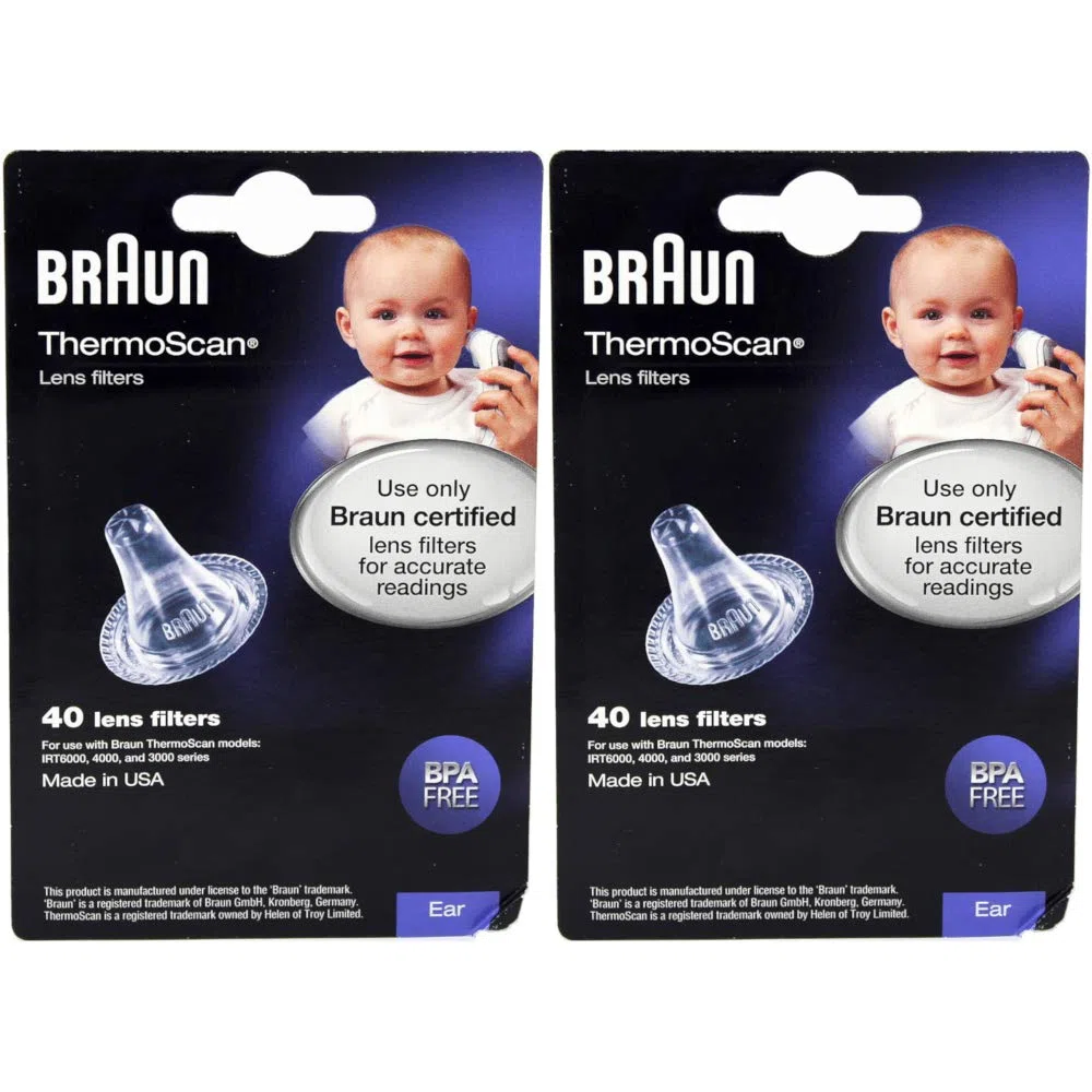 Braun - Filtri per lenti termometri per orecchie, confezione da 80