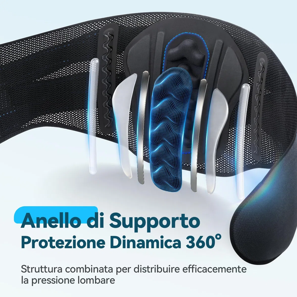 AGPTEK Fascia Lombare Supporto Schiena con Sostegno Bionico, Fascia per Schiena Traspirante in Tessuto a Rete, Sollievo dal Dolore, Stecche Multiple, Regolabile per Uomo e Donna, M