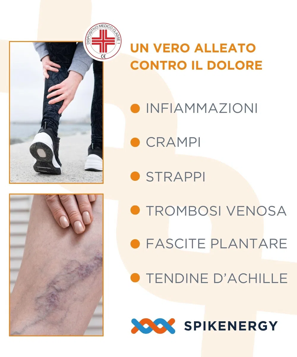 Fascia Elastica Polpaccio Elettro Magnetoterapia - Strappo Muscolare, Circolazione Gambe, Gambe Gonfie, Dispositivo Medico Detraibile - Made in Italy