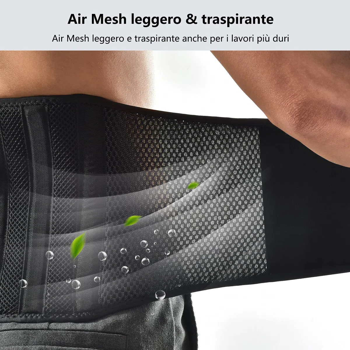 FREETOO Fascia Lombare Supporto Schiena,Regolazione della Fascia Schiena Con 7 Stays,Allevia il Dolore Dlla Vita Fascia Lombare Posturale,Supporto Lombare Per La Scoliosi Sciatica,M(Vita 90-110 CM)