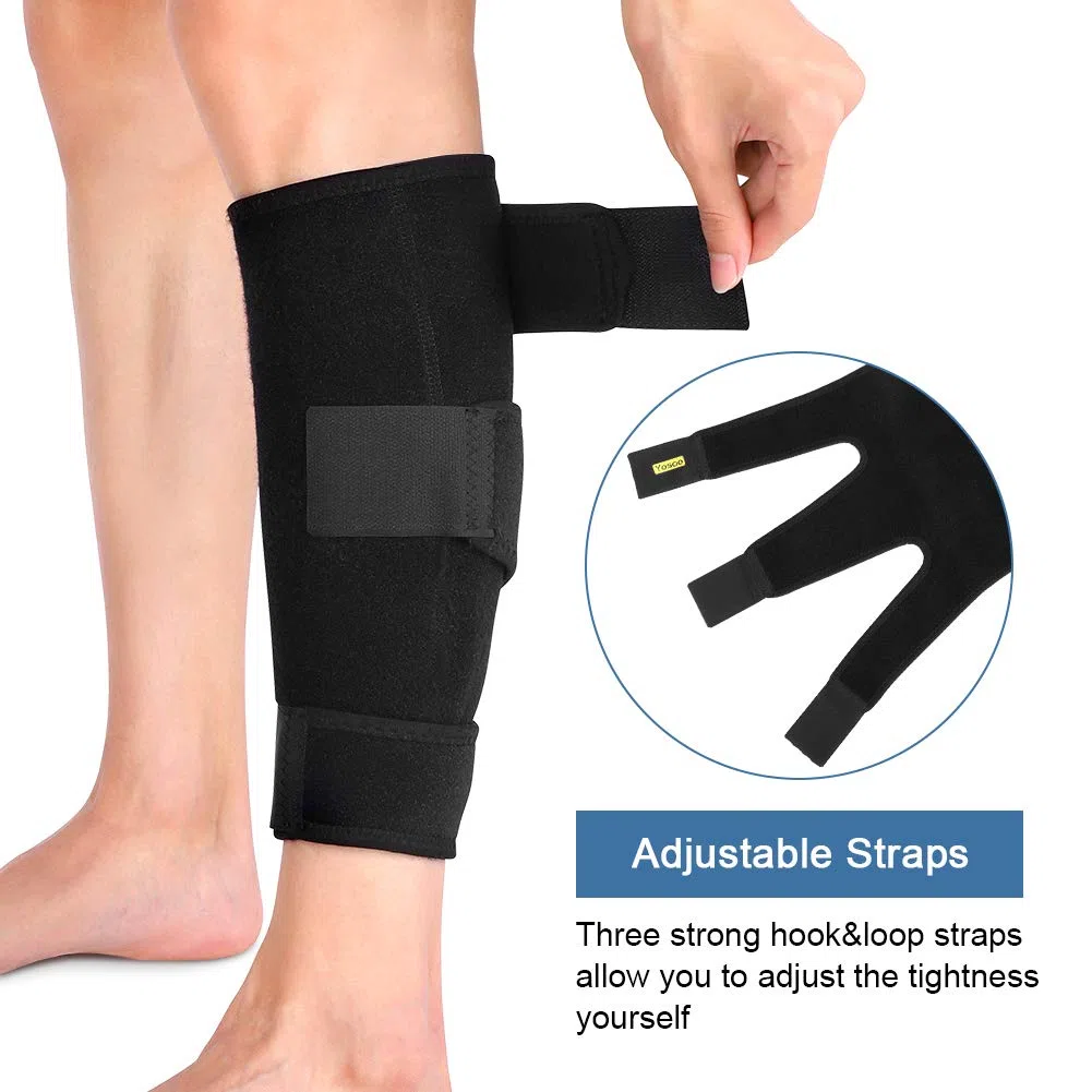 Yosoo Health Gear Fascia Elastica Polpaccio Regolabile, Coppia di Vitello Compressione Manica con Chiusura a Strappo in Neoprene e Cinghie a Strappo, per Correre, Aumenta la Circolazione di Sangue