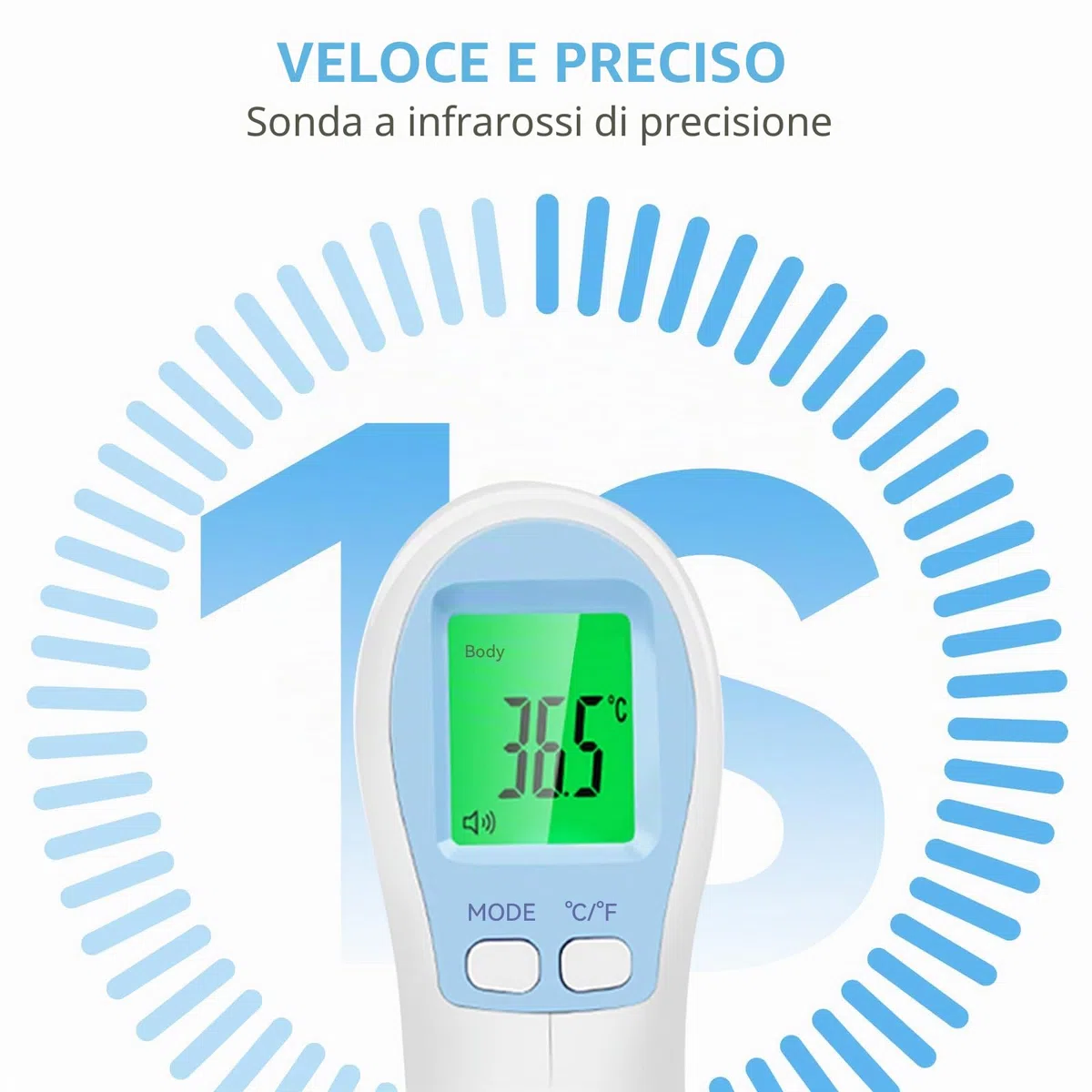 Berrcom Termometro Febbre Infrarossi Termometro Neonato Senza Contatto Termometro Digitale per la Fronte con Allarme Febbre, Lettura Istantanea
