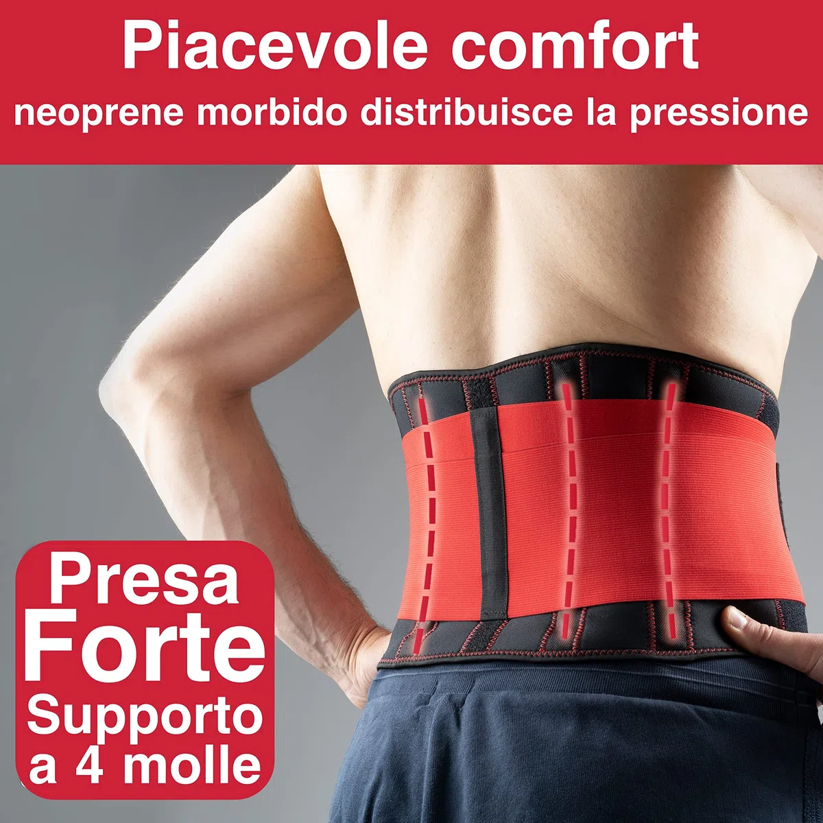 Vigo Sports lavabile in lavatrice, anti-sudore, fascia per la schiena stabilizzante, cintura di supporto unisex