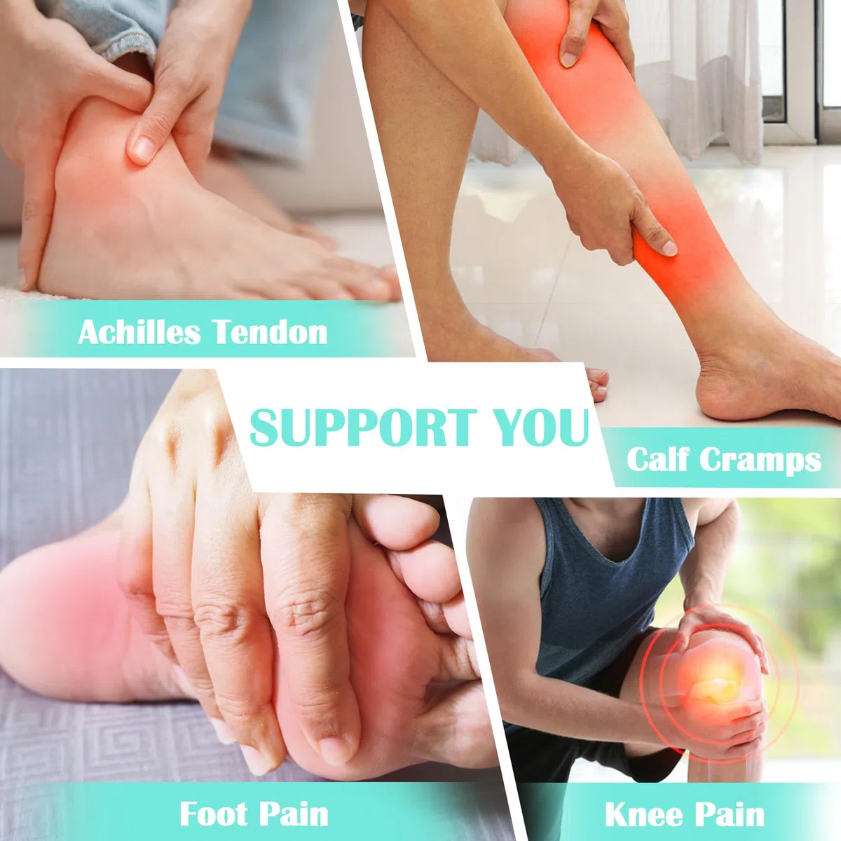 Kit da 3 Pezzi Barelle per Polpaccio, RISVOWO Pedana Fitness Inclinata, Regolabile Slant Board, Stretching Attrezzi per Allungare i Muscoli