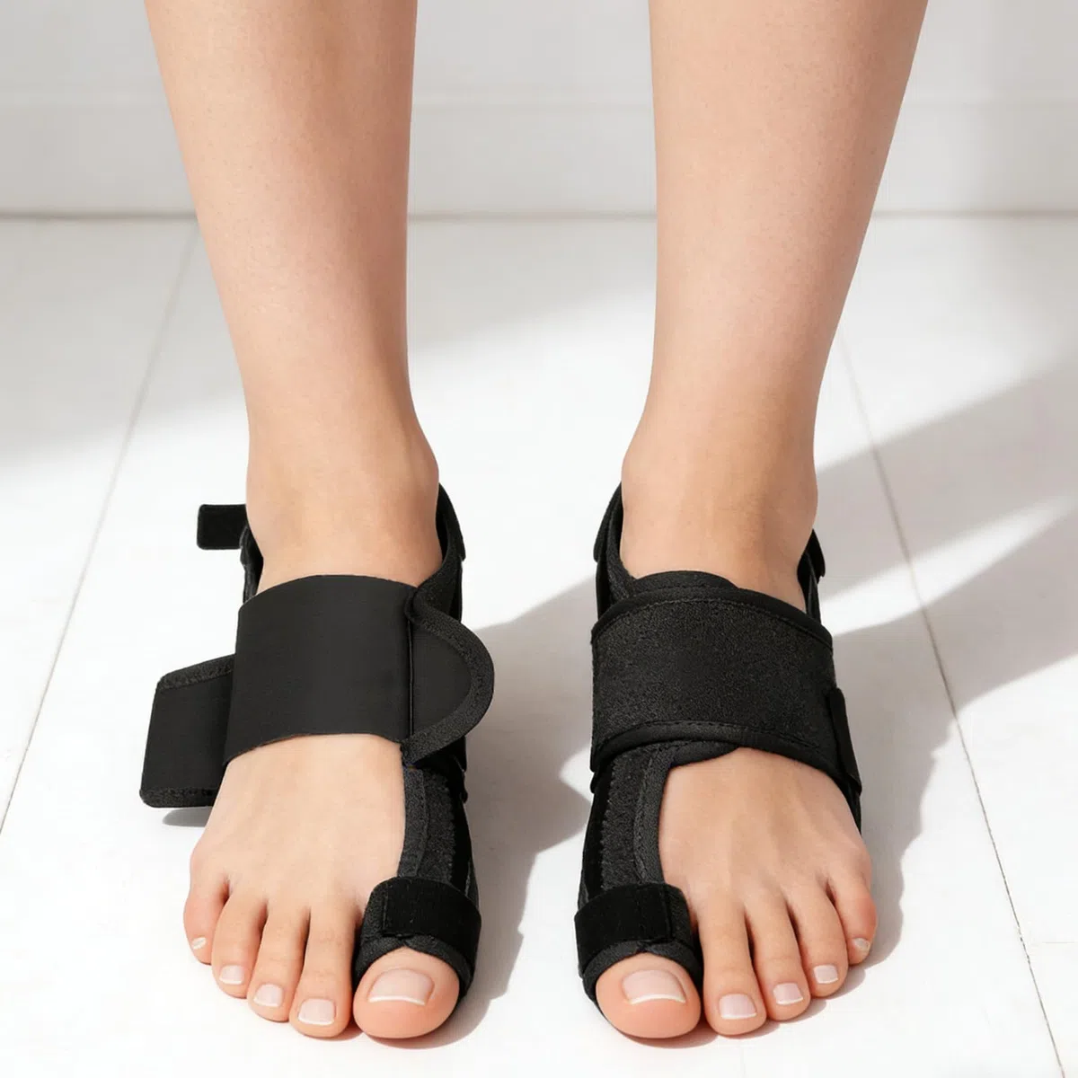 Alluce Valgo Correttore, con 2 Barre Angolari,Tutore Alluce Valgo con Cuscinetto in Silicone, Giorno e Notte, Regolabile Correttore Dei Piedi per Donna e Uomo (1 Paio)