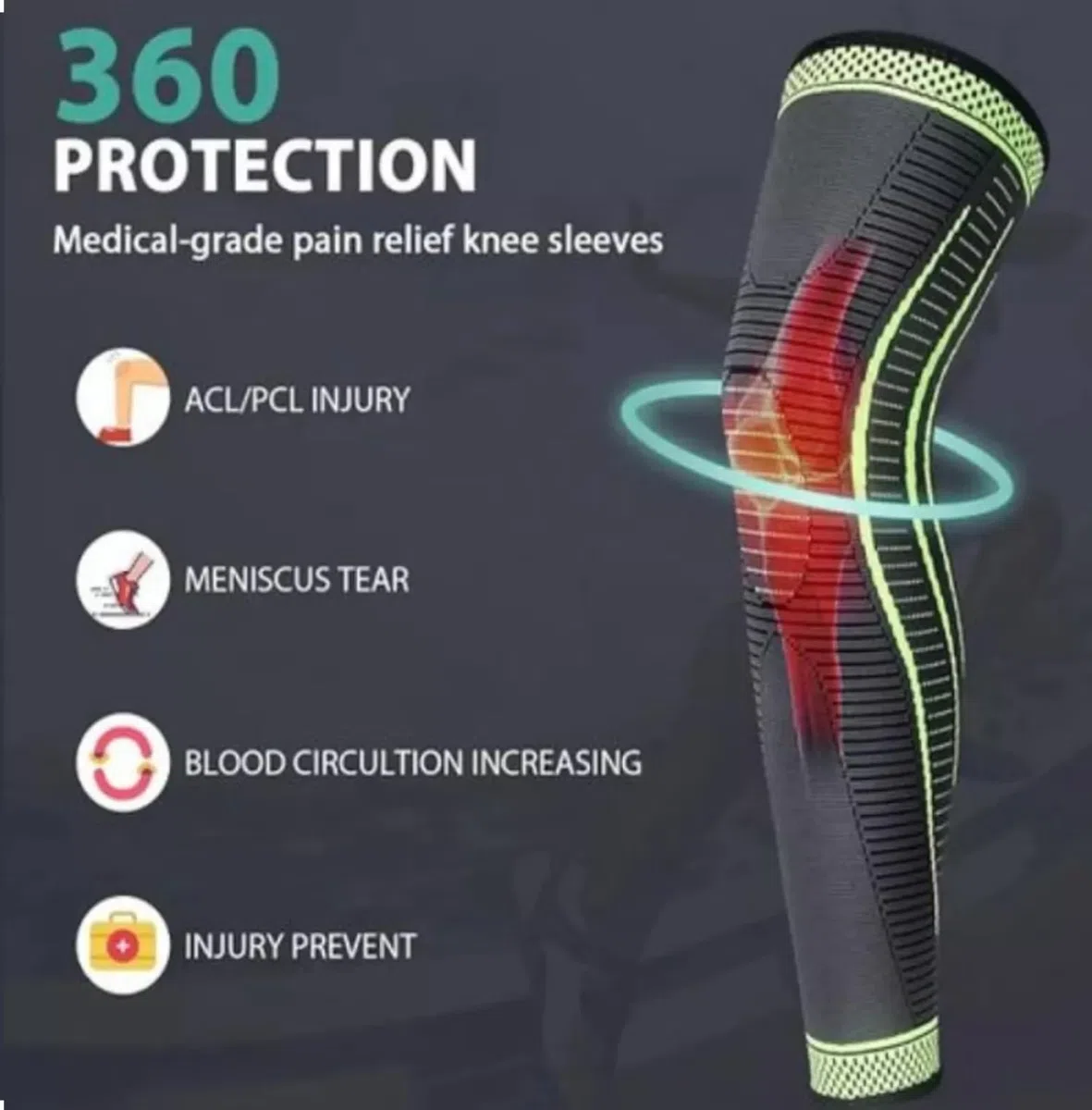 Generico Fascia elastica compressione gamba manica manica lunga gamba sport ciclismo maniche for coscia, ginocchio, polpaccio for uomo donna, bici, basket Manicotto A Compressione Per Polpacci