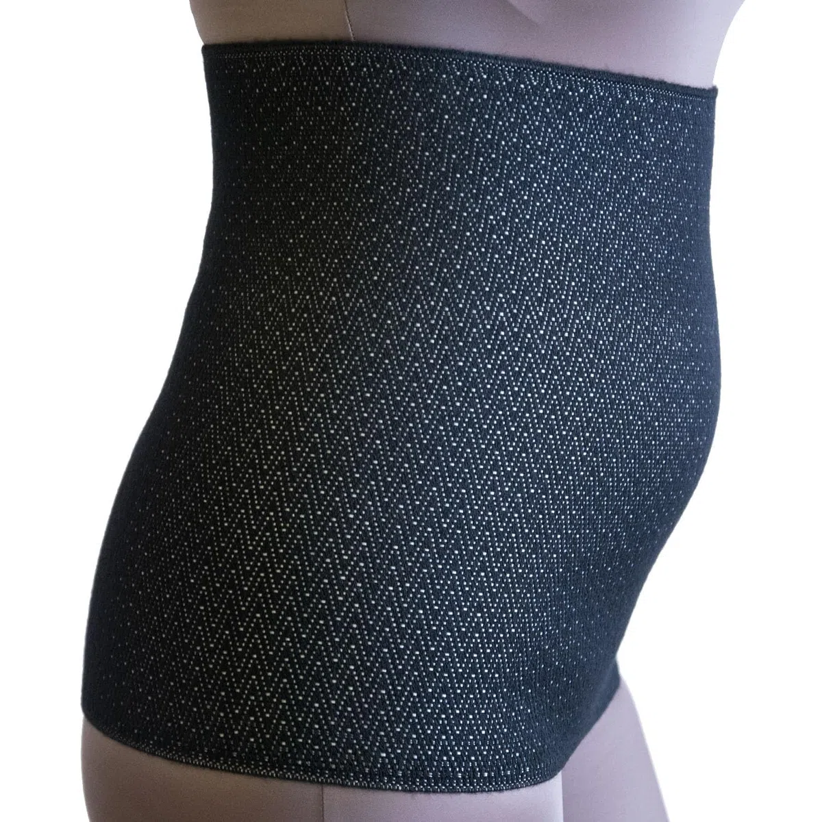 BODYPERFECT Fascia Lana Pancera Elastica Contenitiva Unisex Offre Protezione Addominale e Lombare Lana Termica Made In Italy (L, Nero)