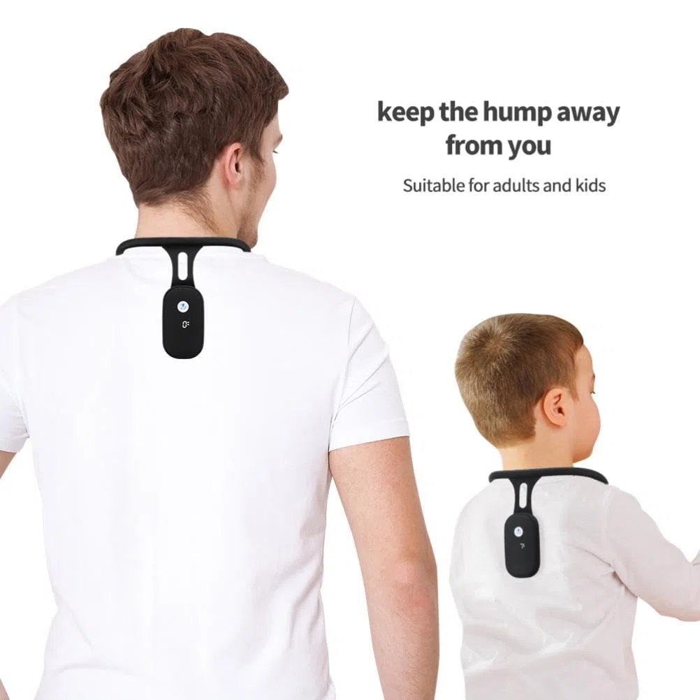 Keenso Dispositivo Correttore Posturale, Correttore Posturale Gobbo, Promemoria Postura, Promemoria Vibrazione per Bambini Adulti (Black)