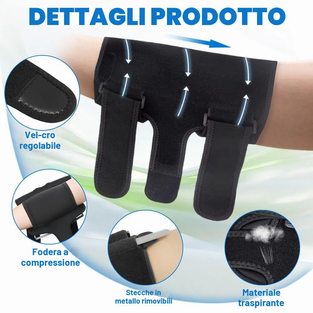 flintronic Tutore per Gomito, Tutore Epicondilite Gomito, con 2 Stecche Metalliche Rimovibili, Tutori Tunnel Cubitale Sindrome, Tutori Gomiti Nervo Ulnare, per Tendinite, Supporto, Slogati, Golf