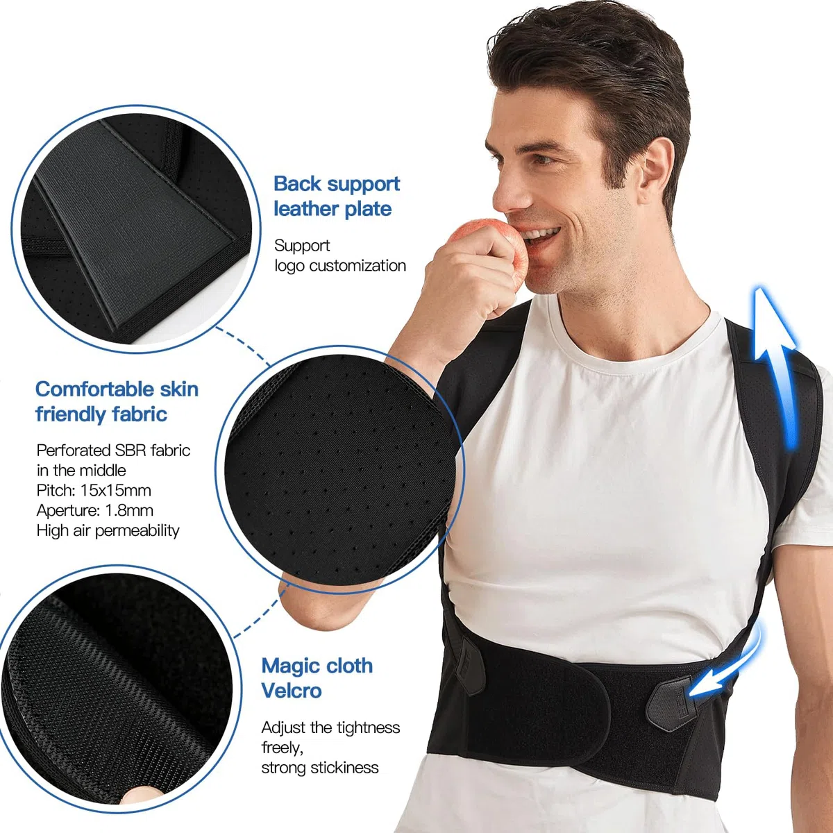 HYJO Correttore Postura Fascia Lombare Supporto Schiena Uomo Donna, Regolabile Tutore Dritta Busto Sollievo dal Aolore Collo, Schiena e alle Spalle(XL)
