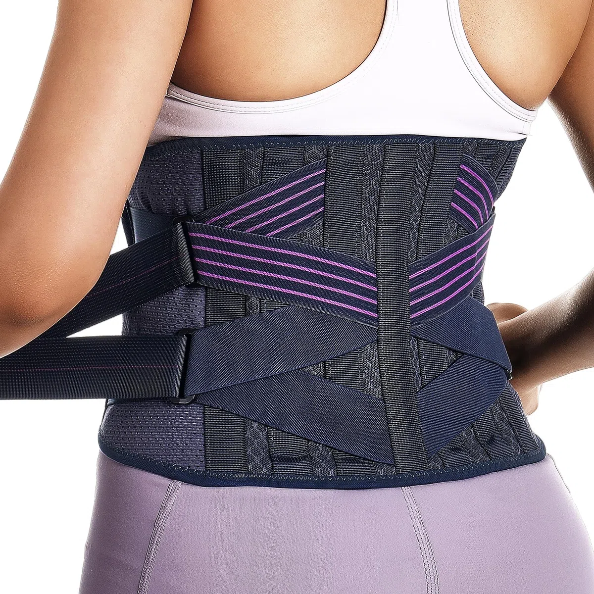 Fitomo Fascia Lombare Supporto Schiena per Donne, Busto Ortopedico Lombare per il dolore da Sciatica, Ernia del disco, Stenosi spinale, Fascia Elastica Lombare Regolabile