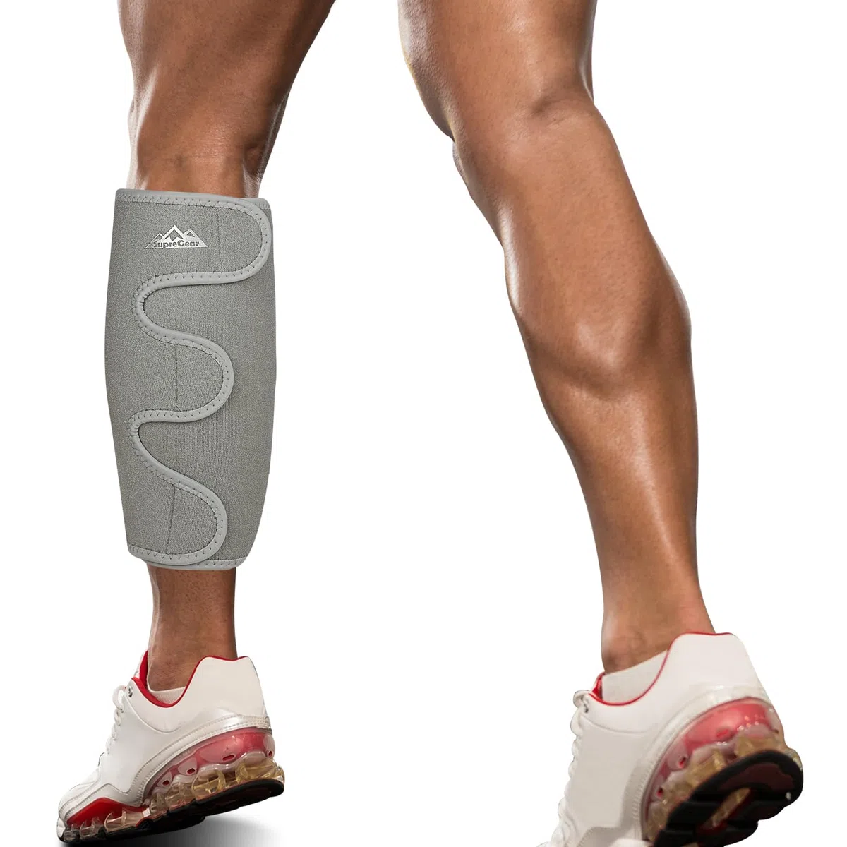 supregear Vitello Supporto Brace, Regolabile Shin Splint Compressione Vitello Avvolgi Manicotto per Muscolo Gonfiore Dolore Rilievo Escursionismo Formazione Comodo Traspirante Vitello Sostegno