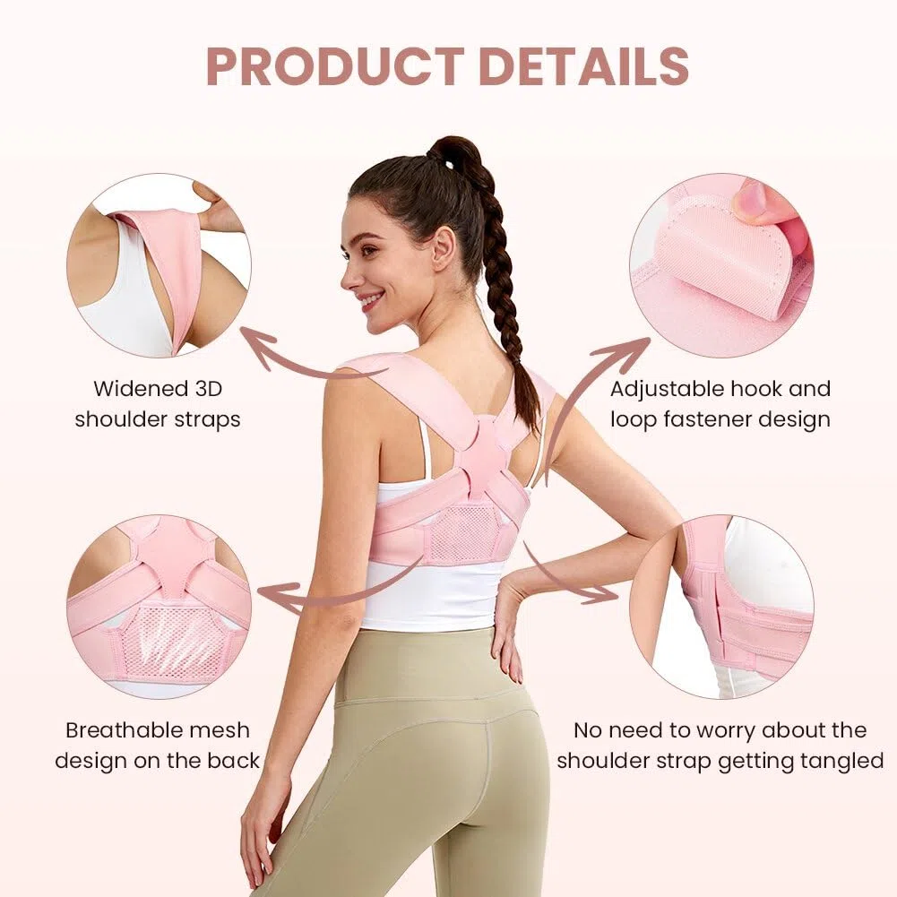 Correttore Postura, Fascia Posturale Spalle e Schiena Traspirante Regolabile, Fascia Lombare Busto Supporto Uomo Donna, Sollievo dal Dolore alla schiena e alla Cervicale (S/M