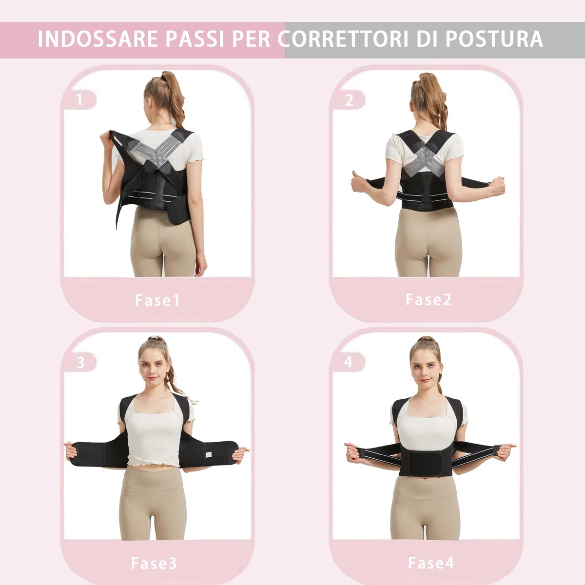 BraceTop Busto Correttore Posturale Spalle, Fascia Schiena Lombare Supporto Dritta Schiena Postura Traspirante, Regolabile Uomo Donna Raddrizza Spalla(XXXL)