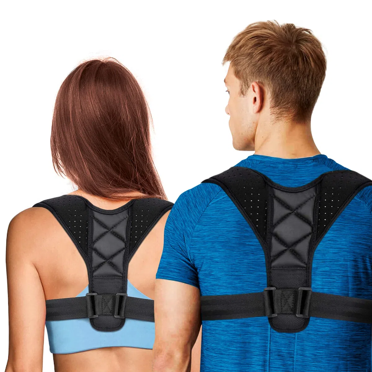 Correttore Postura Uomo Donna, DISP. MEDICO CE, Fascia Posturale Spalle e Schiena Traspirante Regolabile, Supporto per Schiena Dritta e Raddrizza Spalle, + Fascia Elastica ed E-Book
