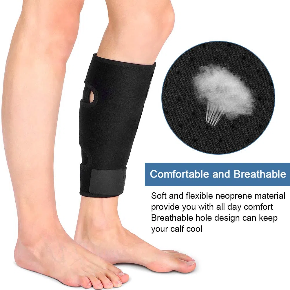 Yosoo Health Gear Fascia Elastica Polpaccio Regolabile, Coppia di Vitello Compressione Manica con Chiusura a Strappo in Neoprene e Cinghie a Strappo, per Correre, Aumenta la Circolazione di Sangue