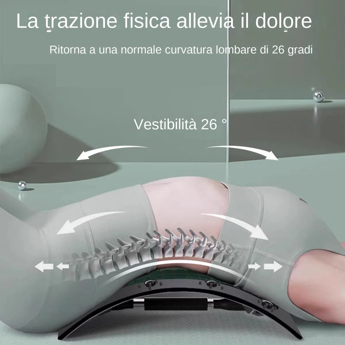Allungatore Per Schiena,Massaggiatore di Sostegno Vertebrale - Stretcher con Benefici Posturali per Pilates Yoga Casa Viaggio