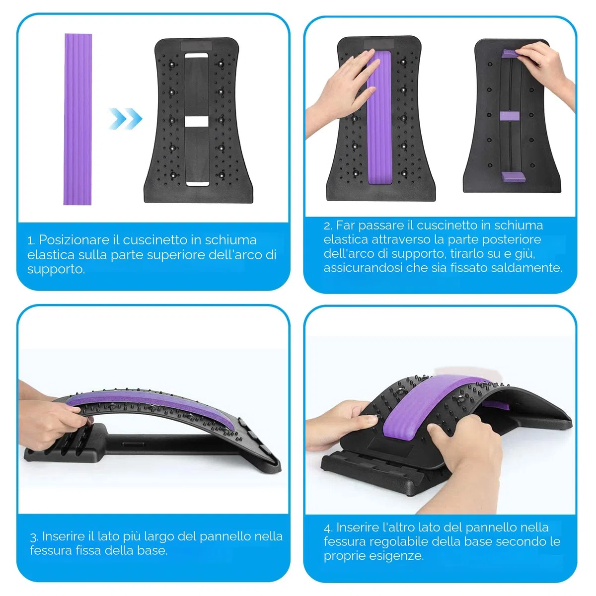 Supporto Lombare Regolabile Multi-livello,Dispositivo per Distendere la Schiena,Correttore per la Schiena con Magnete per Ernia del Disco, Sciatica e Scoliosi