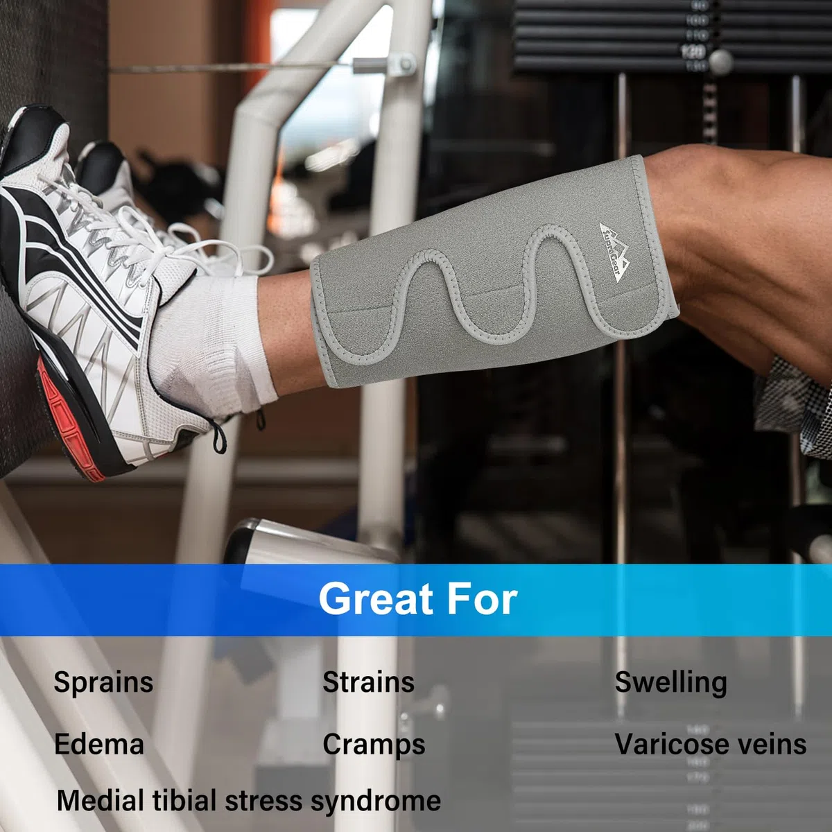 supregear Vitello Supporto Brace, Regolabile Shin Splint Compressione Vitello Avvolgi Manicotto per Muscolo Gonfiore Dolore Rilievo Escursionismo Formazione Comodo Traspirante Vitello Sostegno