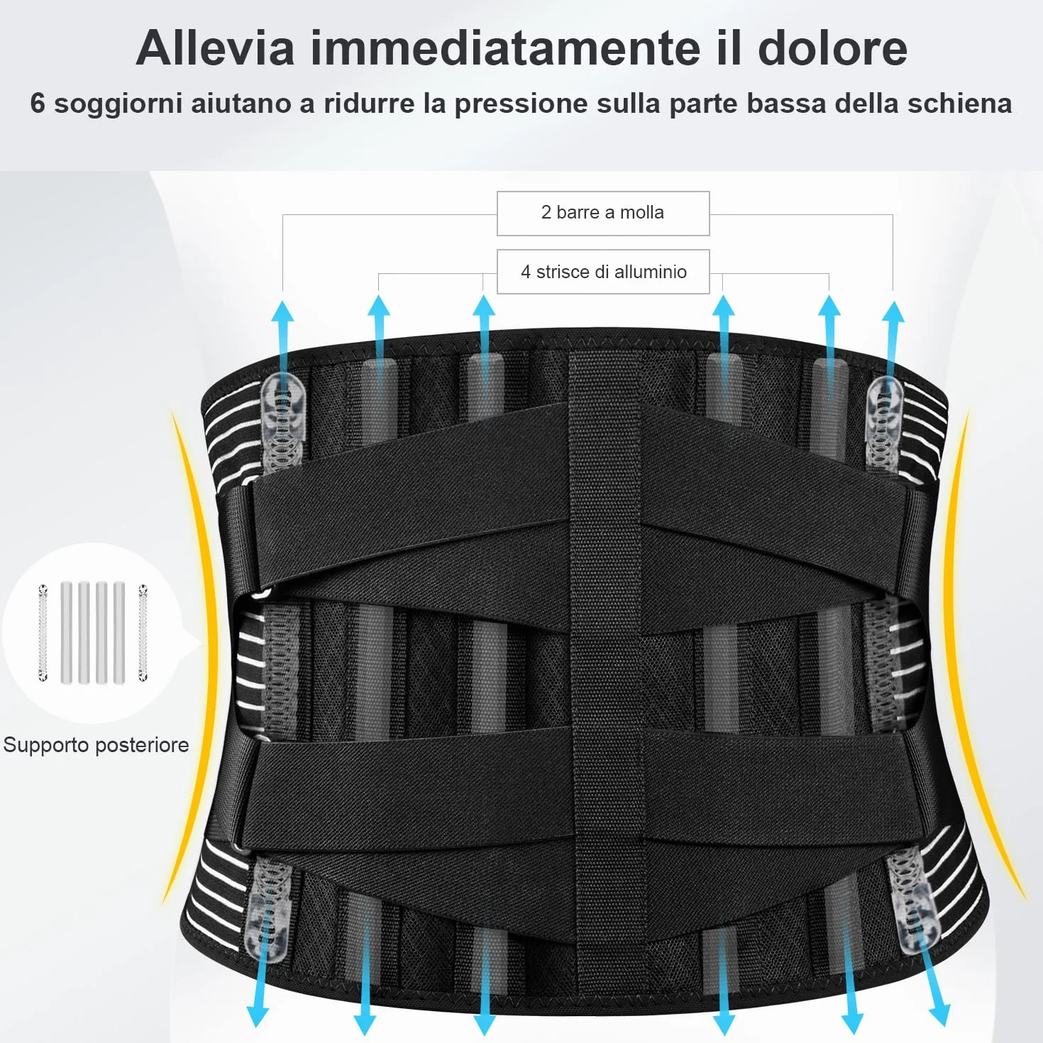 FREETOO Fascia Lombare Posturale, Regolazione della Fascia Schiena per Uomini e Donne, Posturale Cintura Lombare Utilizzare per Sport