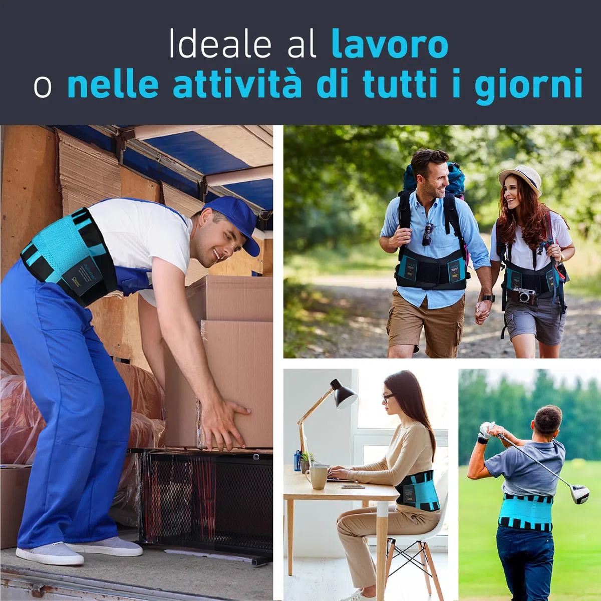 Clever Yellow Fascia lombare adatta a donne e uomini - Supporto terapeutico per la zona lombare - L'unico tutore certificato per il sollievo dal dolore lombare e la prevenzione degli infortuni - Large