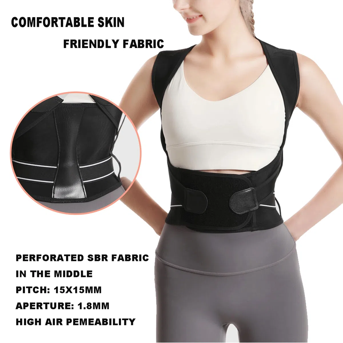 HYJO Correttore Postura Fascia Lombare Supporto Schiena Uomo Donna, Regolabile Tutore Dritta Busto Sollievo dal Aolore Collo, Schiena e alle Spalle(XL)
