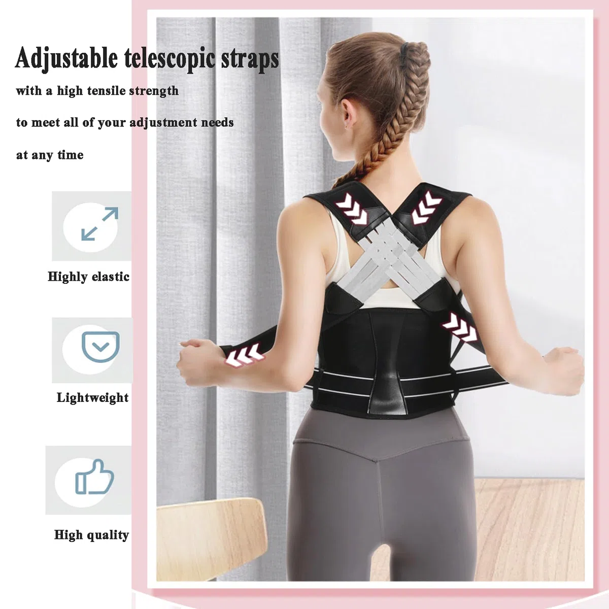 HYJO Correttore Postura Fascia Lombare Supporto Schiena Uomo Donna, Regolabile Tutore Dritta Busto Sollievo dal Aolore Collo, Schiena e alle Spalle(XL)