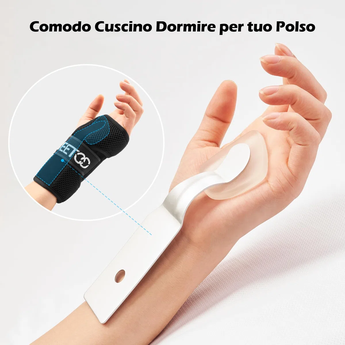 FREETOO Stabile Tutore Polso Destro con 3 Stecche Metallo, Comode Tutore Tunnel Carpale con Morbido Cuscino per Uso Quotidiano, Traspirante Polsiera Ortopedica per Tendinite,Artrite,Distorsione