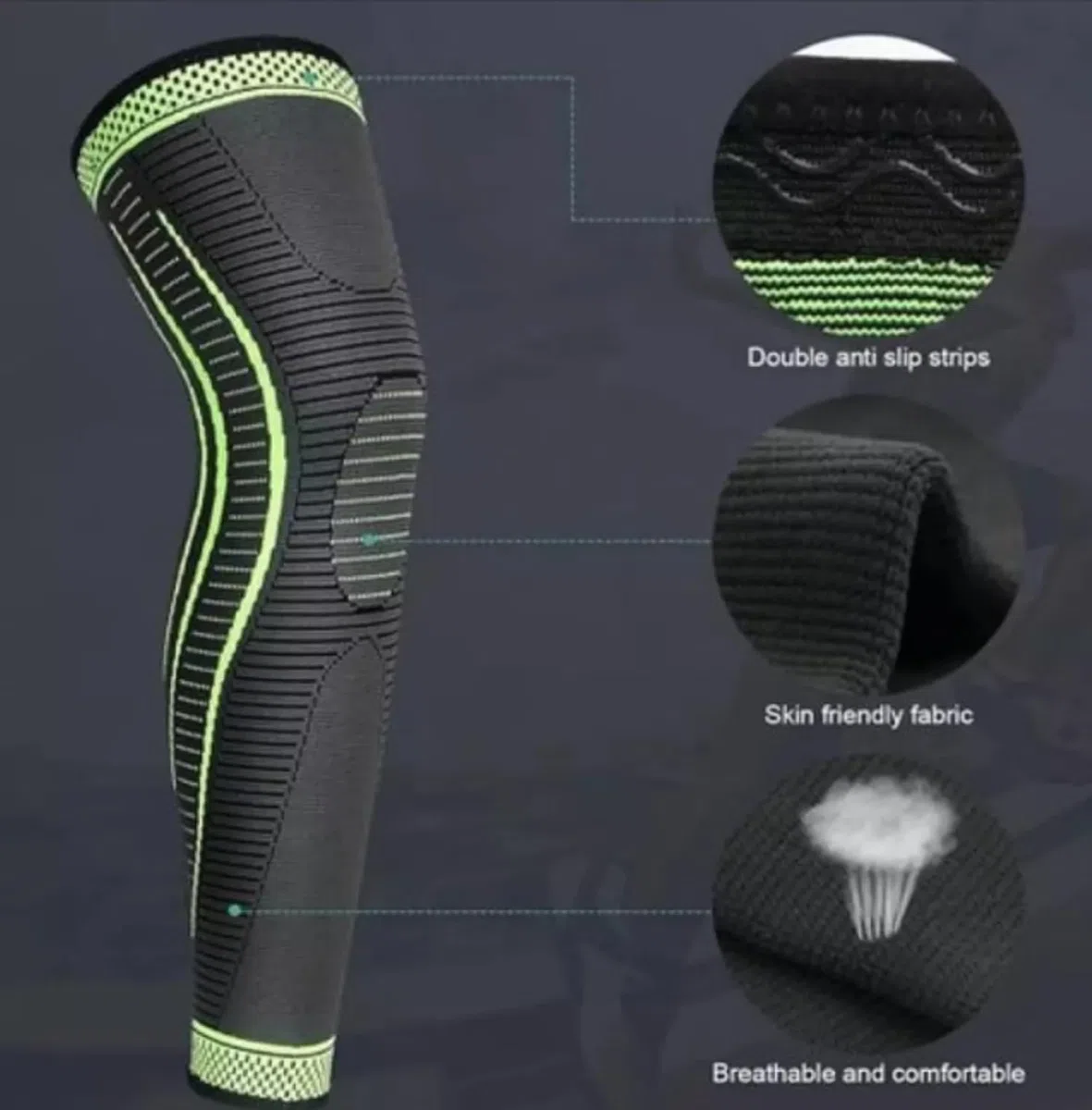 Generico Fascia elastica compressione gamba manica manica lunga gamba sport ciclismo maniche for coscia, ginocchio, polpaccio for uomo donna, bici, basket Manicotto A Compressione Per Polpacci