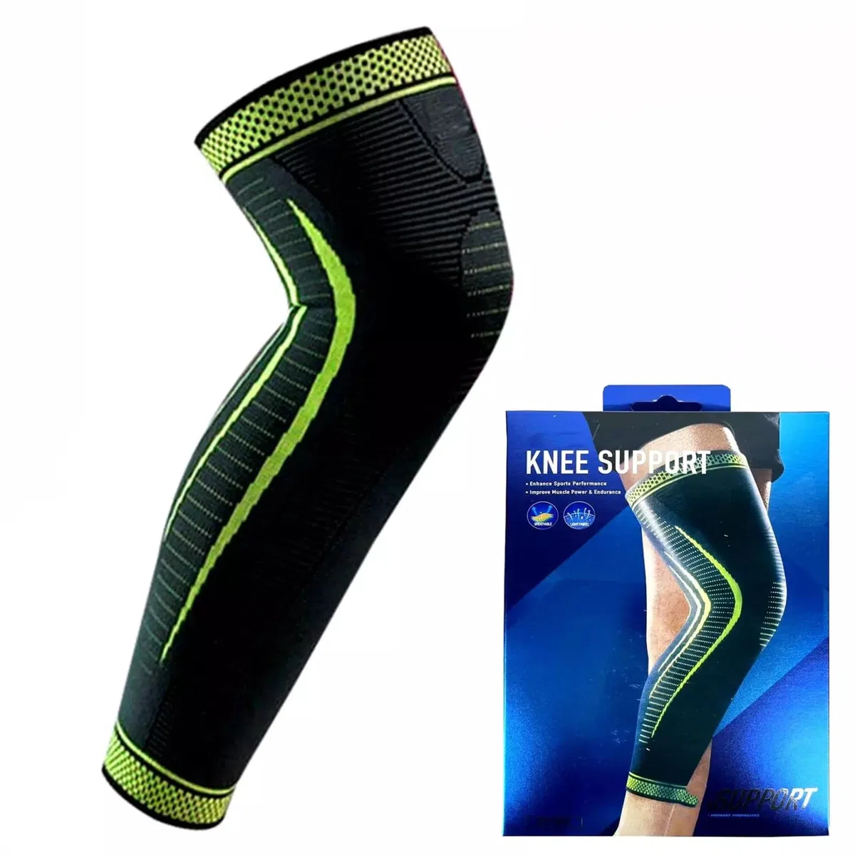 Generico Fascia elastica compressione gamba manica manica lunga gamba sport ciclismo maniche for coscia, ginocchio, polpaccio for uomo donna, bici, basket Manicotto A Compressione Per Polpacci