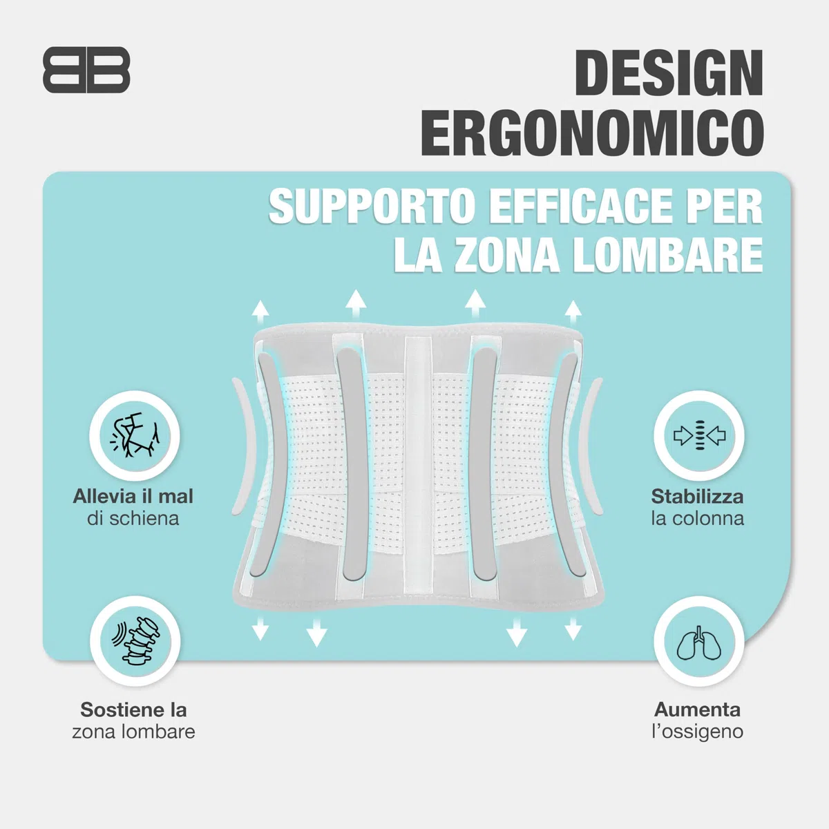 BACK BODYGUARD fascia lombare supporto schiena - corsetto lombare-fascia lombare ortopedico - fascia schiena lombare per Uomo e Donna-varie dimensioni