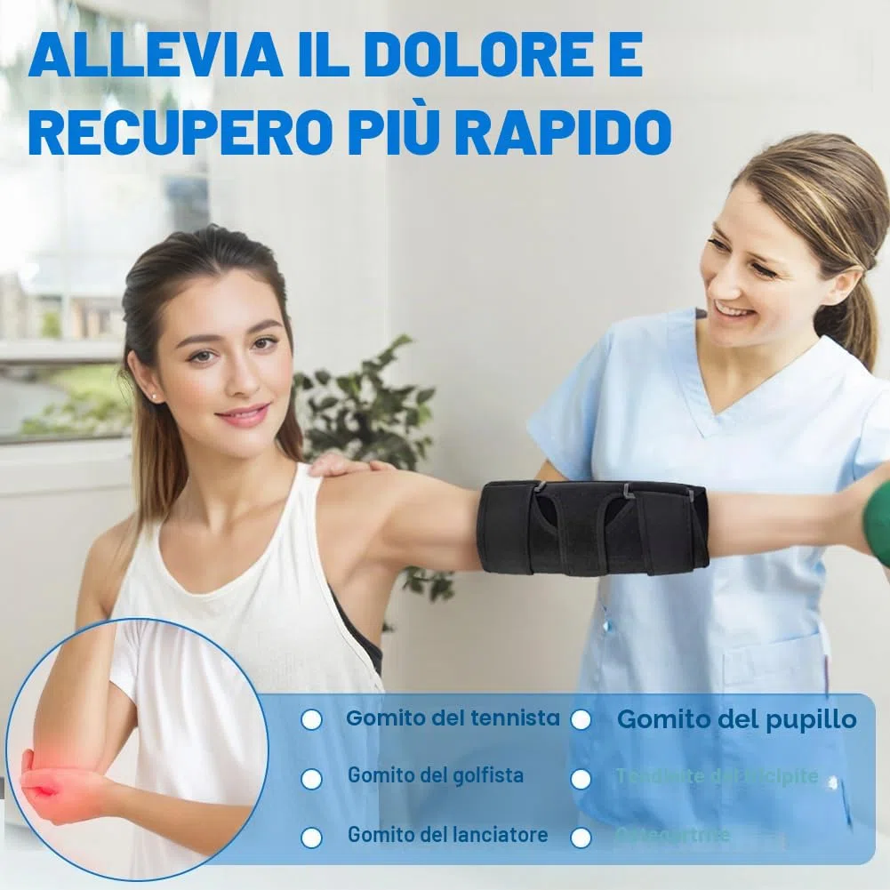 flintronic Tutore per Gomito, Tutore Epicondilite Gomito, con 2 Stecche Metalliche Rimovibili, Tutori Tunnel Cubitale Sindrome, Tutori Gomiti Nervo Ulnare, per Tendinite, Supporto, Slogati, Golf