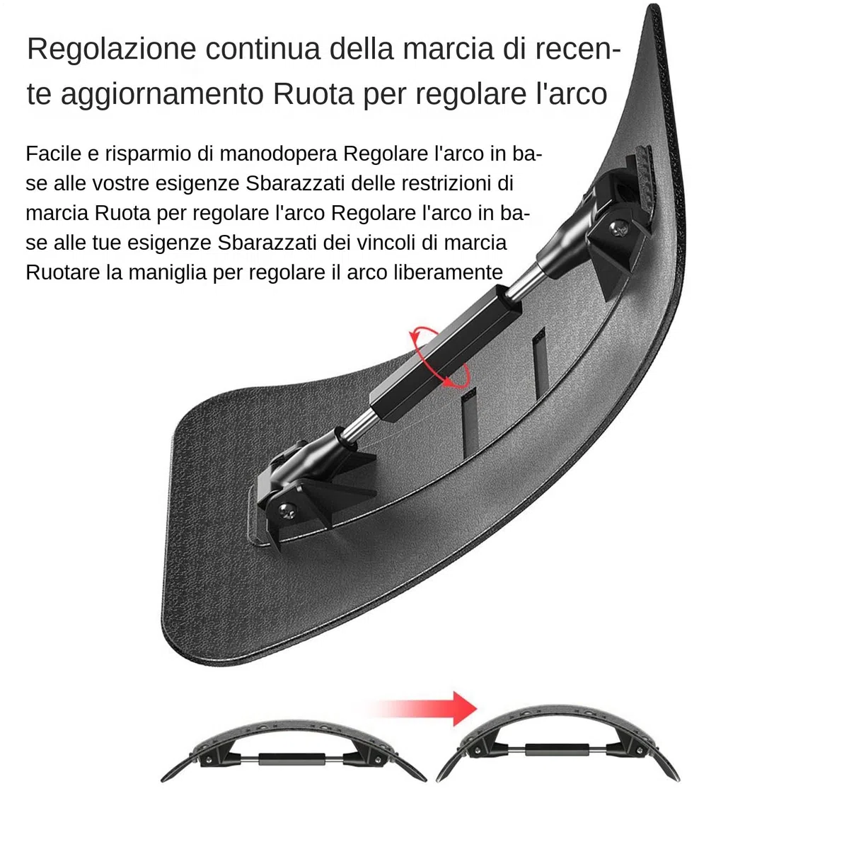 Back Stretcher, Spine Support Massager, 14.57x8.46-Inch Adjustable Recovery Tool, Lumbar Massage Device for Sleeping Bed, Car, Studio, Yoga, Pilates, Home, Travel, and Office