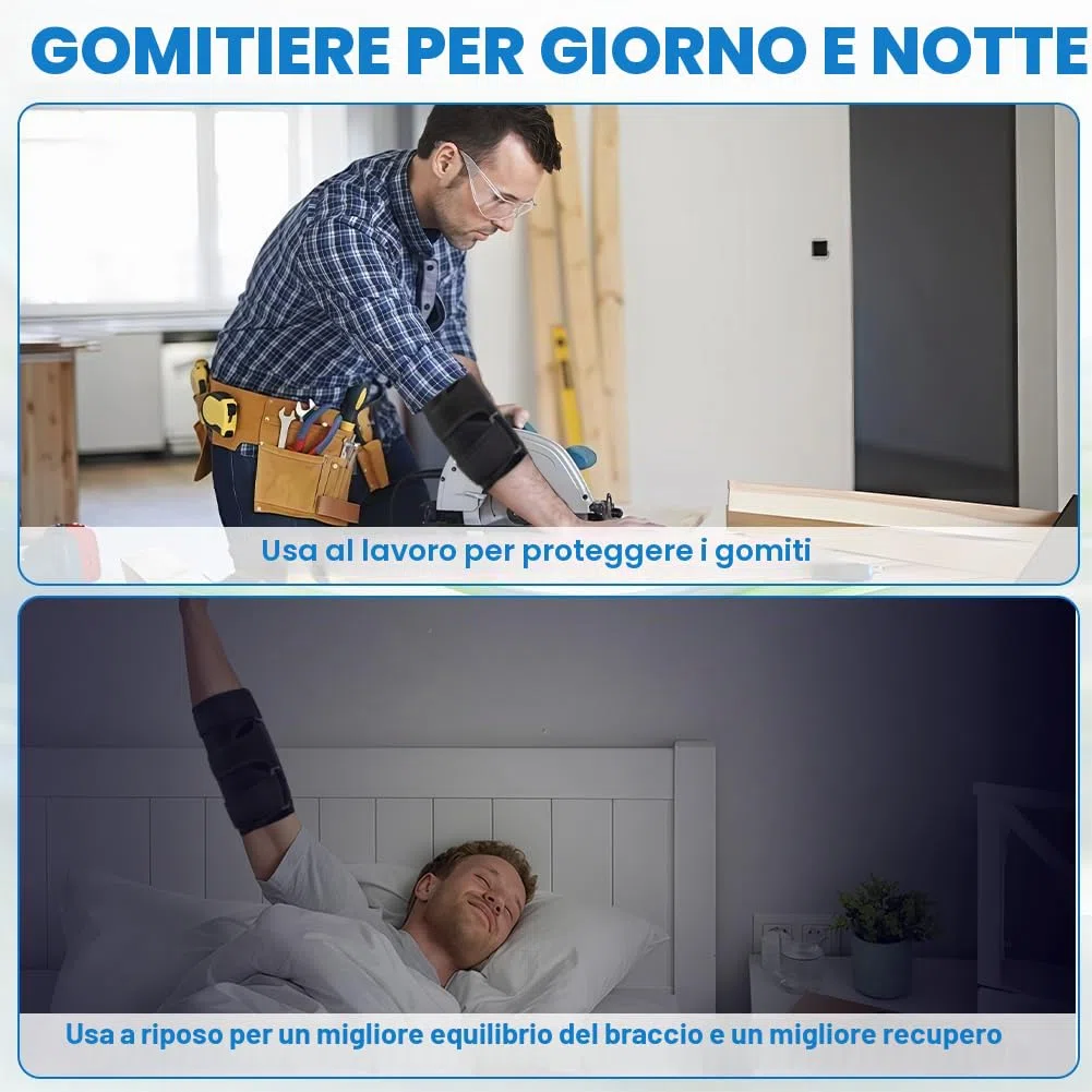 flintronic Tutore per Gomito, Tutore Epicondilite Gomito, con 2 Stecche Metalliche Rimovibili, Tutori Tunnel Cubitale Sindrome, Tutori Gomiti Nervo Ulnare, per Tendinite, Supporto, Slogati, Golf
