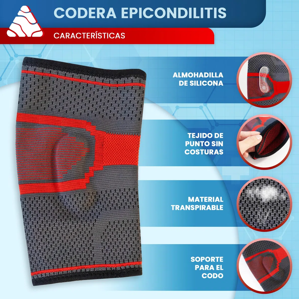2 pz Tutore Epicondilite Gomito con Pad in Silicone Massaggiatore e Compressione per Tessuto 3D Traspirante. Gomiti era per Epicondilite, gomito da tennista, paddle, crossfit e palestra (Small)