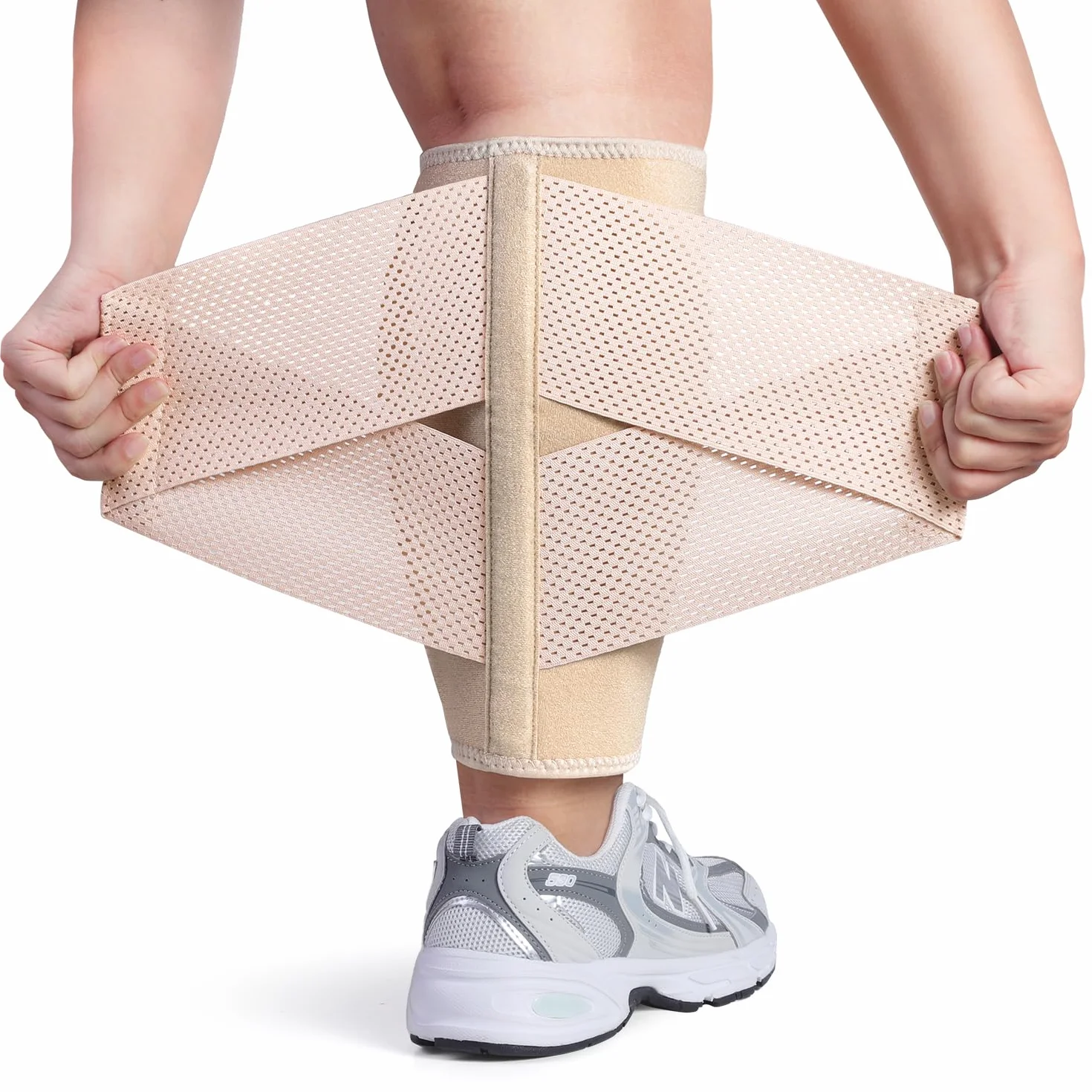 Tutore Compressivo Polpaccio per Gonfie per Donna, Supporto per Polpaccio Regolabile a Pressione, per Vene Varicose, Edema, Muscolo del Polpaccio Strappato, Indolenzimento, Crampi- L/XL