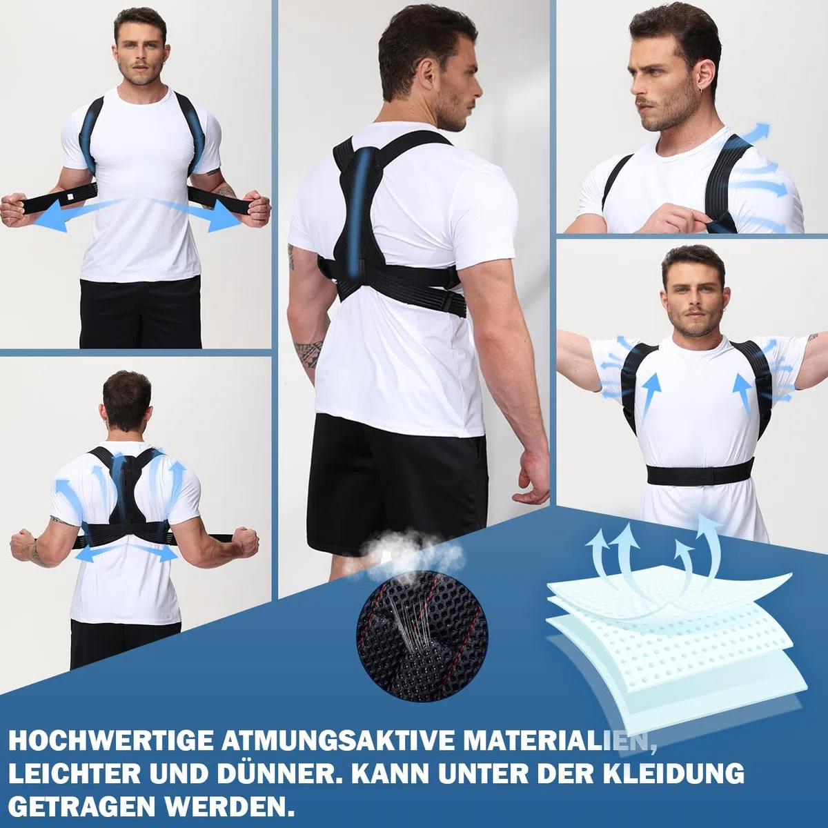 Correttore Postura Uomo Donna, Fascia Posturale Spalle e Schiena Traspirante,Schiena Dritta,Postura Donna,Busto Correttore Posturale,Fascia Posturale,Supporto Lombare,Nero(M)